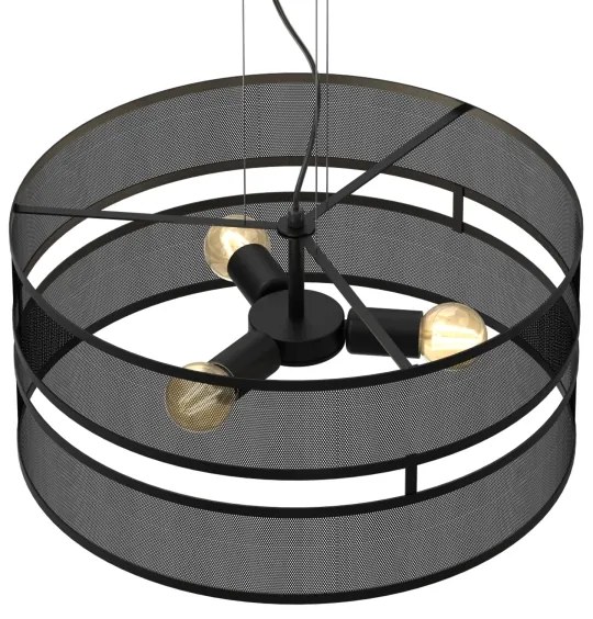 Csillár zsinóron LUM 3xE27/60W/230V fekete