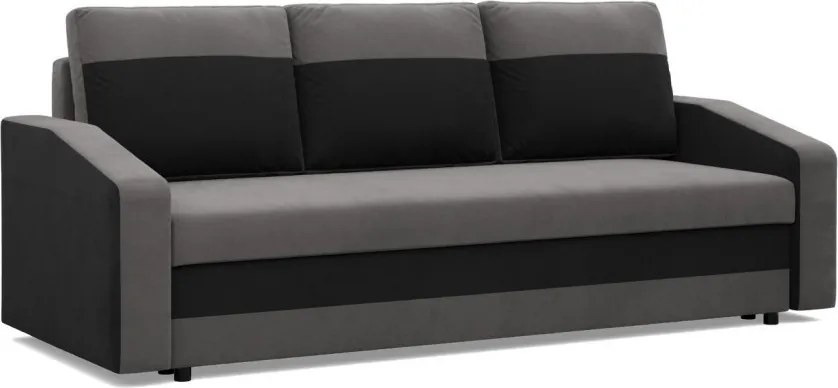 Hewlet kanapéágy, szövet anyag, bonell töltet, szürke - fekete