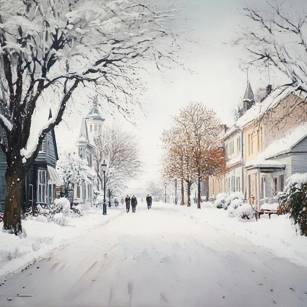 Canvas Vászonkép Lengyelország Város Alföld Utca Tél Hó Fagy 40x40