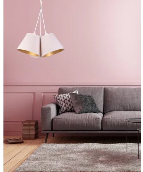 Duolla - Csillár zsinóron TWIGGY 3xE27/40W/230V átm. 60 cm fehér