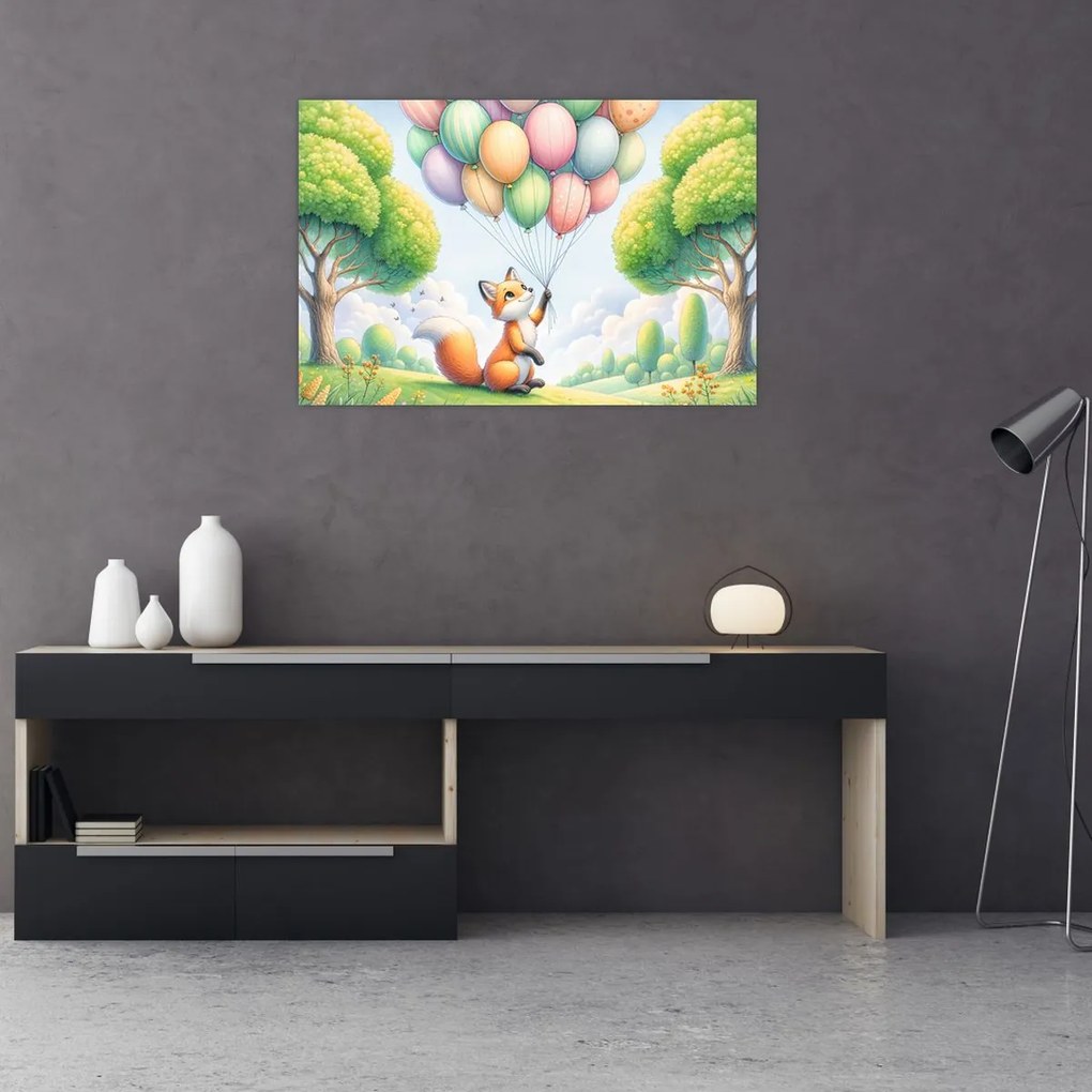 Kép – Boldog róka (90x60 cm)