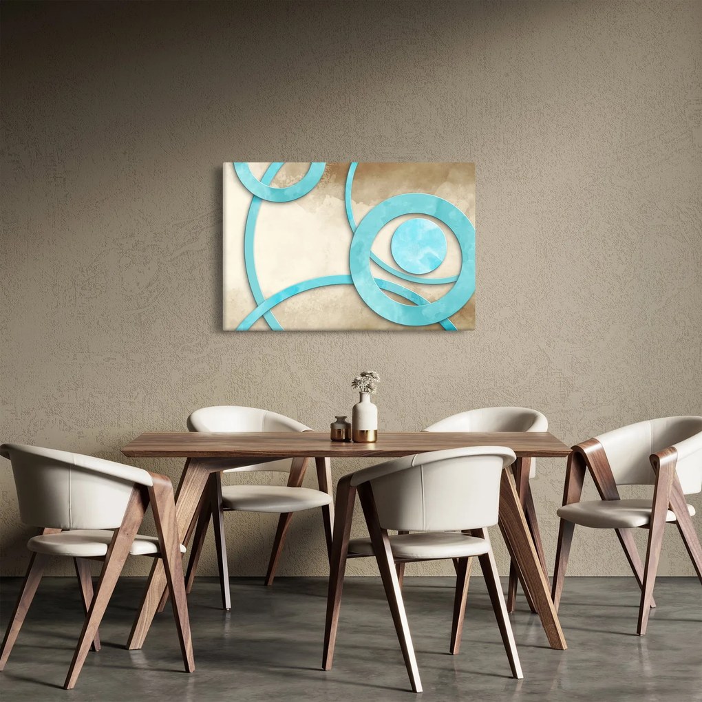 Kép - Kék körök akvarell (90x60 cm)