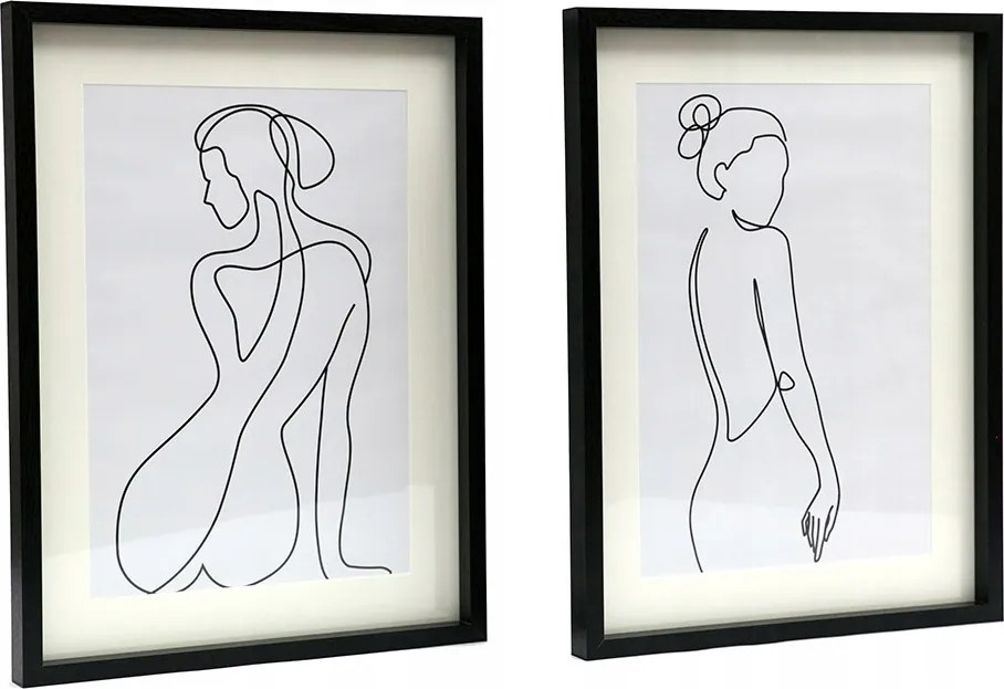 Vászonkép Meztelen Nő Akt 2db Fekete Fehér 40x30cm