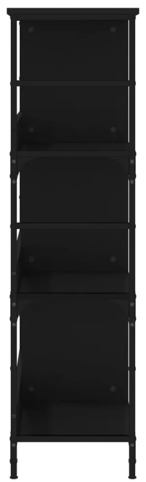 fekete szerelt fa könyvespolc 78,5 x 33 x 117,5 cm