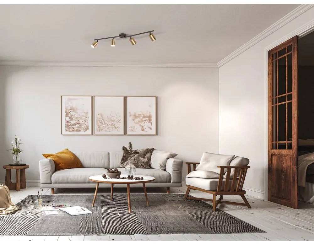 Fekete-aranyszínű mennyezeti lámpa fém búrával ø 8 cm Vano – Fischer &amp; Honsel