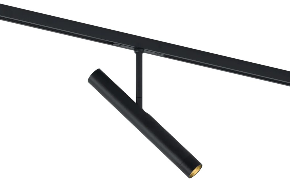 Modern fekete spotlámpa 1 fázisú sínrendszerhez - Slimline Avery