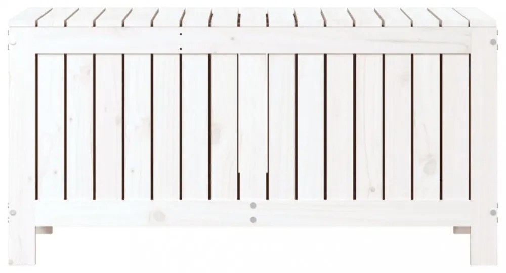fehér tömör fenyőfa kerti tárolóláda 108x42,5x54 cm