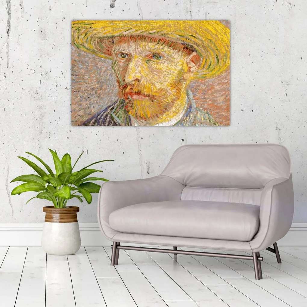 Kép - Vincent van Gogh, Self-Portrait with a Straw Hat (The Potato Peeler), reprodukciók (90x60 cm)