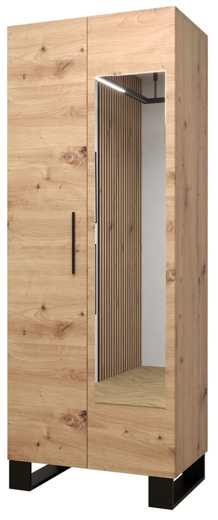 Előszobabútor Amanda 16 (artisan tölgy + fekete öko-bőr). 1086000