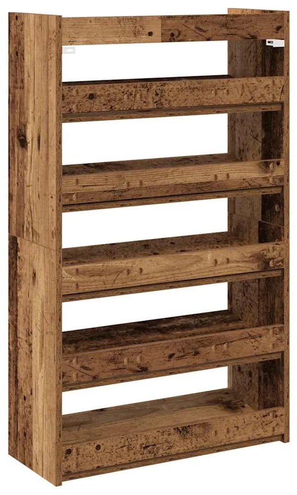 antik fa szerelt fa cipőtartó 60 x 25 x 100 cm