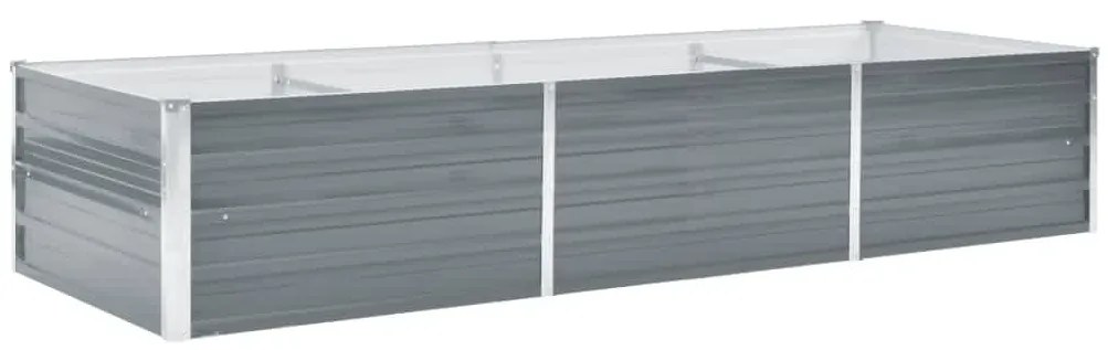 vidaXL szürke horganyzott acél kerti magaságyás 240 x 80 x 45 cm