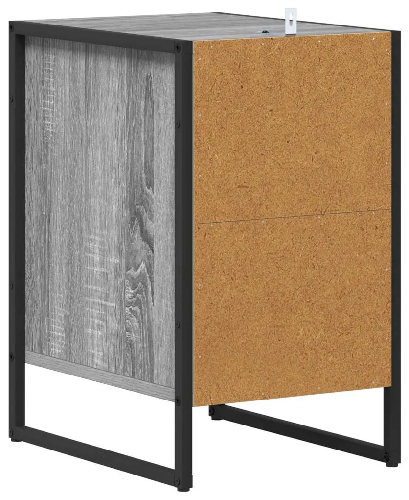 vidaXL Éjjeli asztal fiókkal Szürke Sonoma 39,5 x 30 x 50 cm Faanyag