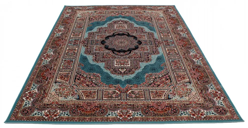 Perzsa szőnyeg türkiz TABRIZ 160x230 luxus nappali szőnyeg akrilból