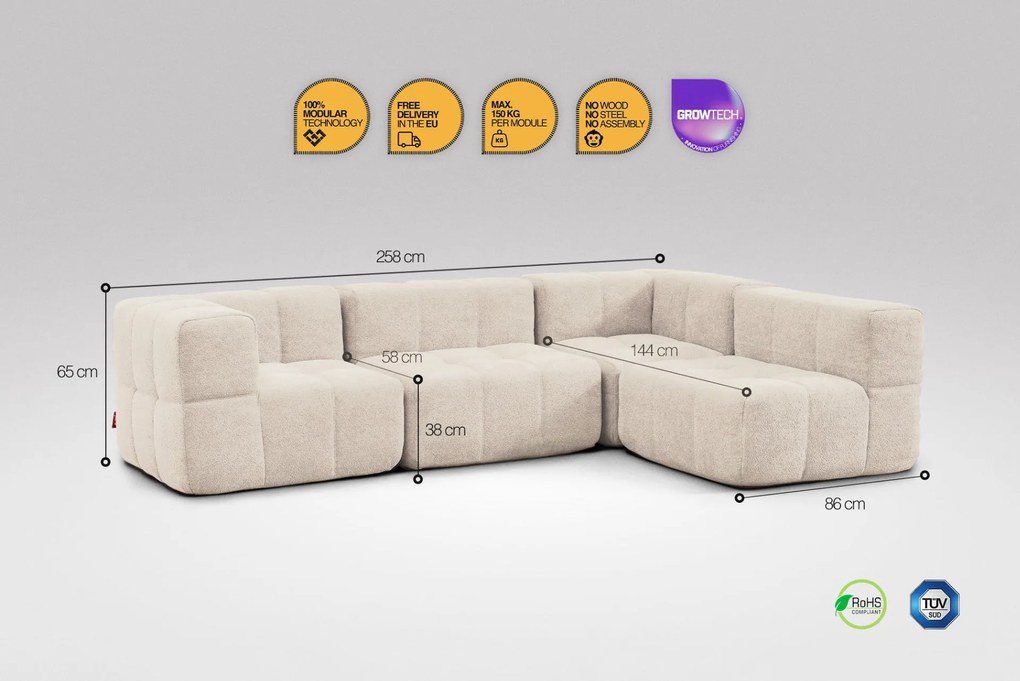 4 Elemes Moduláris Kanapé – Bézs