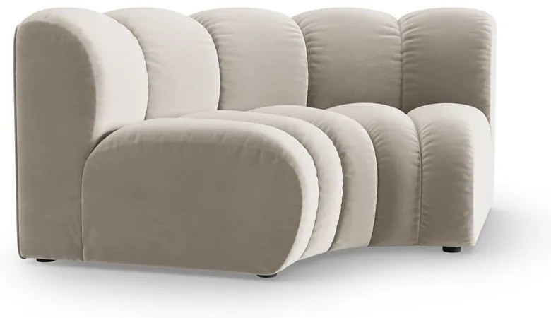 Krémszínű bársony kanapé modul (variálható sarok) Lupine – Micadoni
