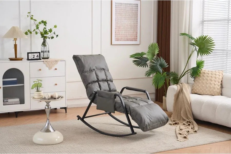 Hintaszék 5 fokozatban állítható,párnázott kivitelben, szürke