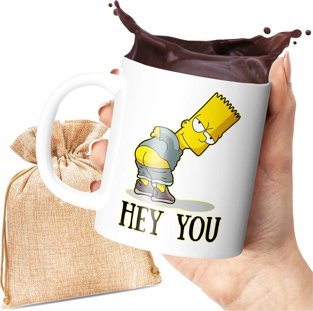 Nyomott Mintás Bögre Simpsonok Hey You Vicces Ajándék Bögre 330 ML