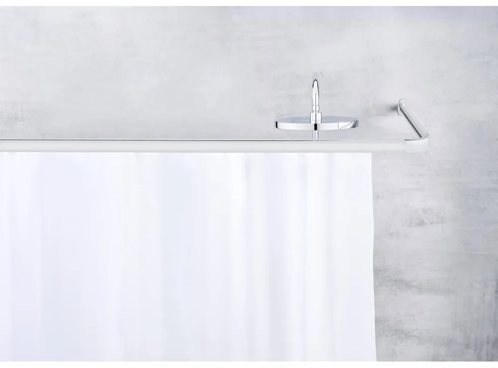 Fényes ezüstszínű zuhanyfüggöny rúd Era – Wenko