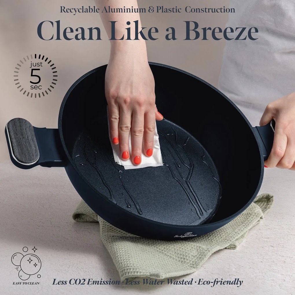 Berlinger Haus tapadásmentes indukciós alacsony lábas fedővel 3,8 L Deep Sea