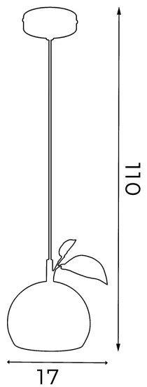 Csillár zsinóron APPLE 1xE27/15W/230V piros