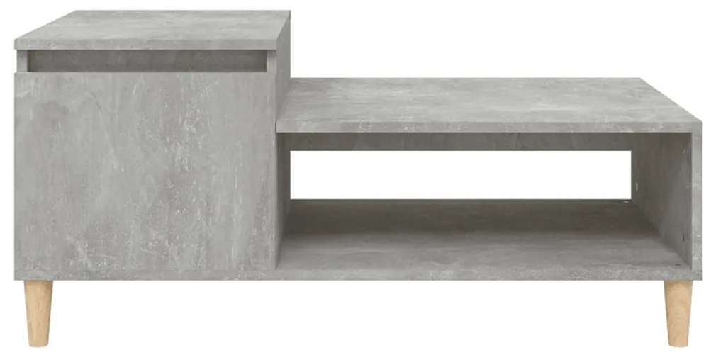 Betonszürke szerelt fa dohányzóasztal 100 x 50 x 45 cm
