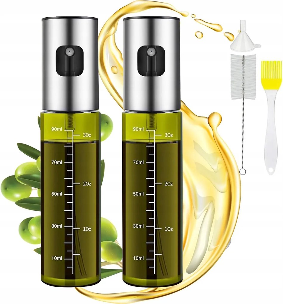 2x Olajmosó Olaj Adagoló Spray Üveg Szórófej 100ML