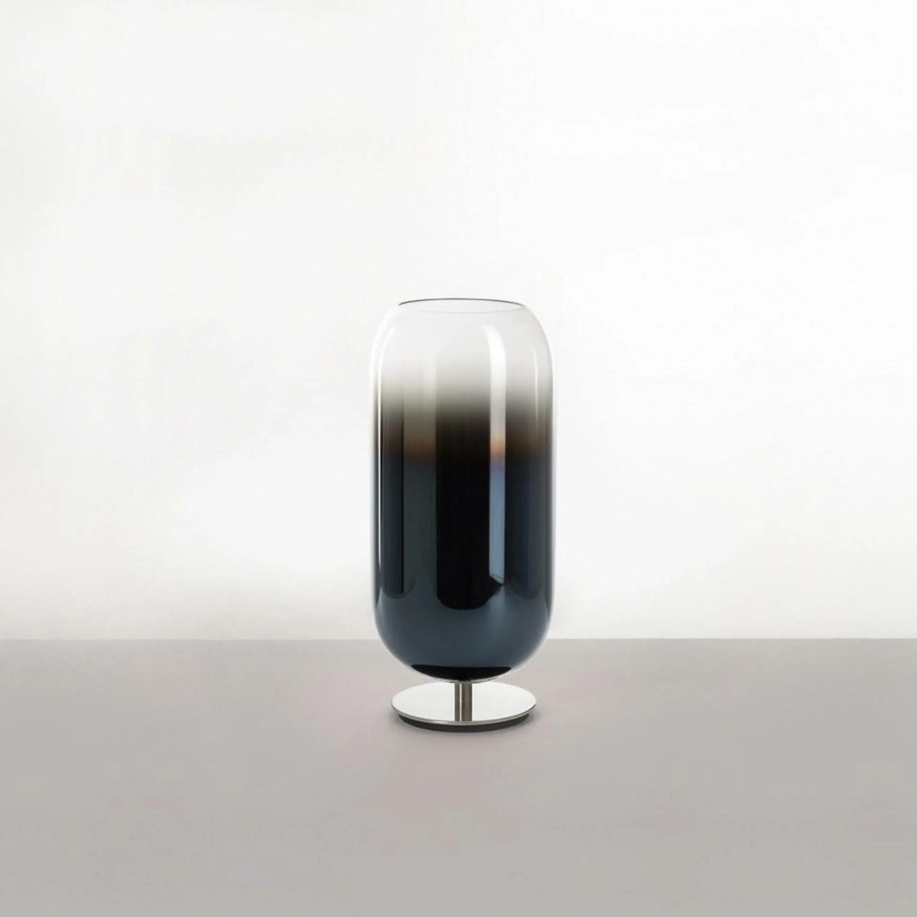 Artemide Gople Mini asztali lámpa, kék, fúvott üveg, 34 cm, E14