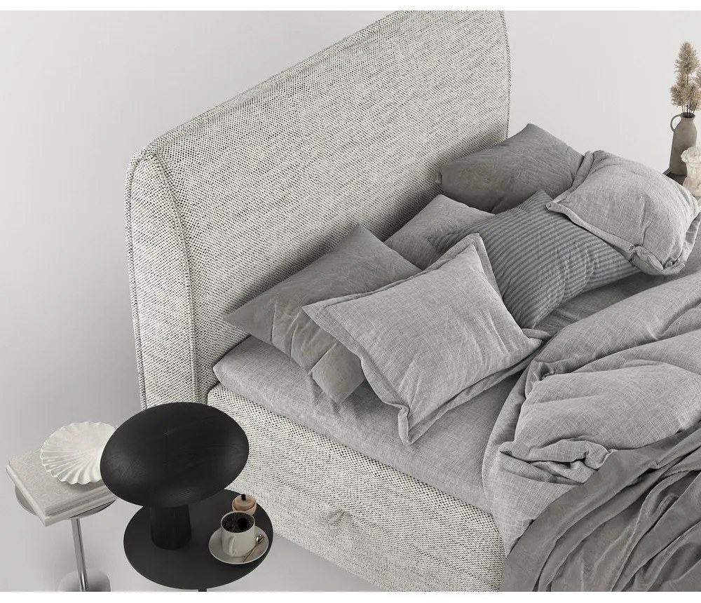 Világosszürke ágyneműtartós boxspring ágy 160x200 cm Melba – Maison de Rêve