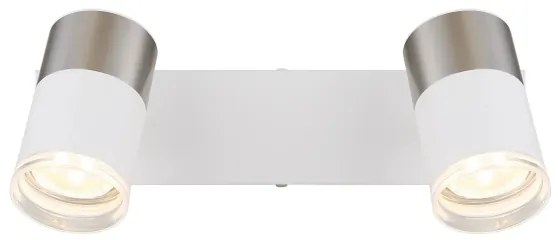 Globo 57851-2 - Spotlámpa BRISBON 2xGU10/25W/230V fehér/króm