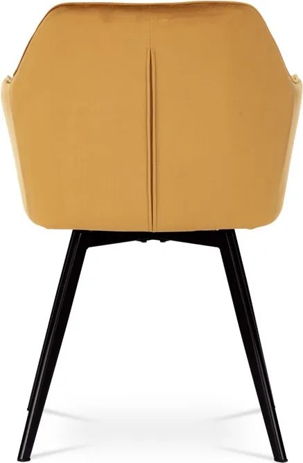 Elegáns Bársony Étkezőszék Sárga Színben Forgó Mechanizmussal. DCH-425 YEL4