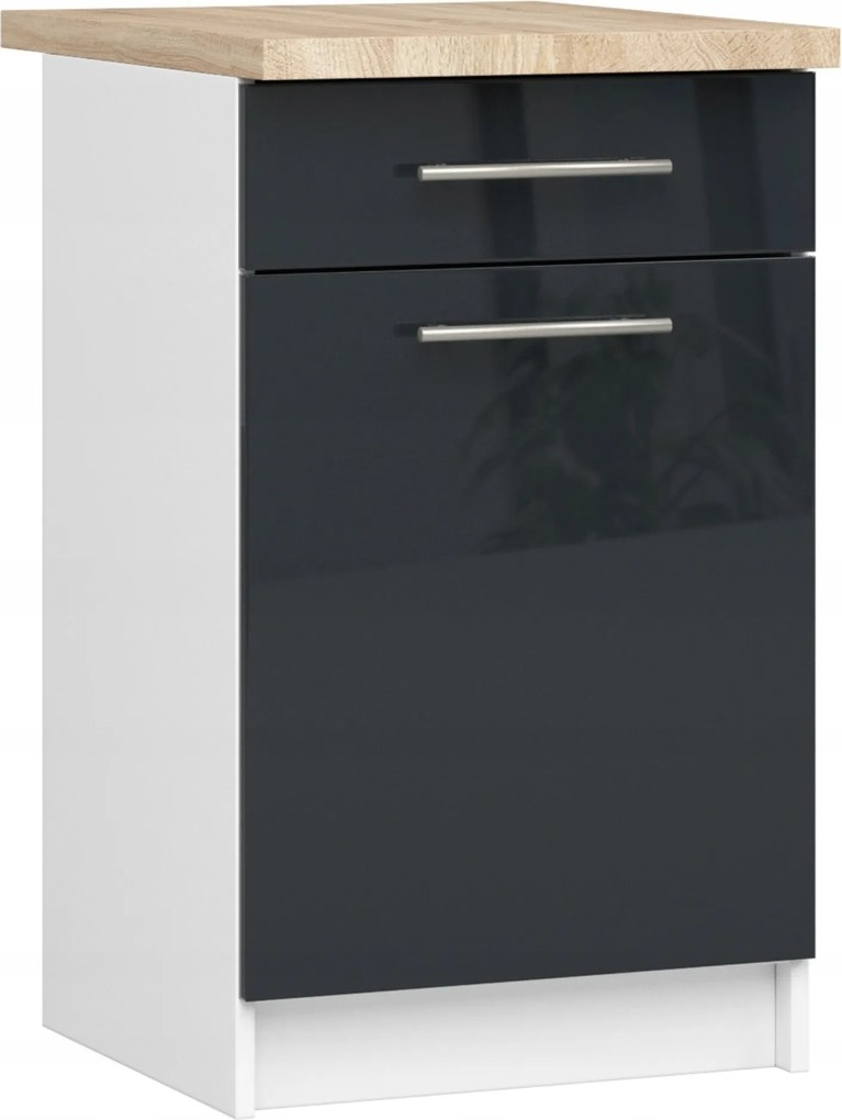 Olivia szekrény S50 SZ1 Asztallap Fehér Grafit Fényes Akd