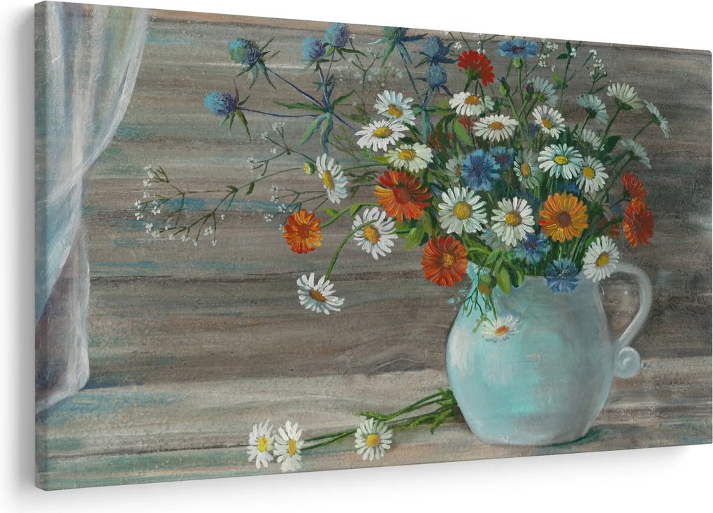 Kép - réti virágok, olajfestmény (90x60 cm)