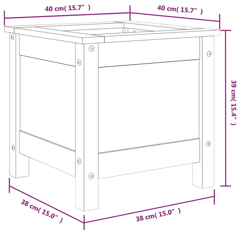 tömör duglászfenyő kerti növénytartó 40x40x39 cm