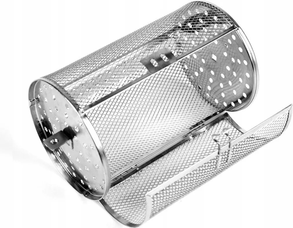 Rozsdamentes acél grillkosár sütőhöz, nyárshoz, grillhez 23 cm