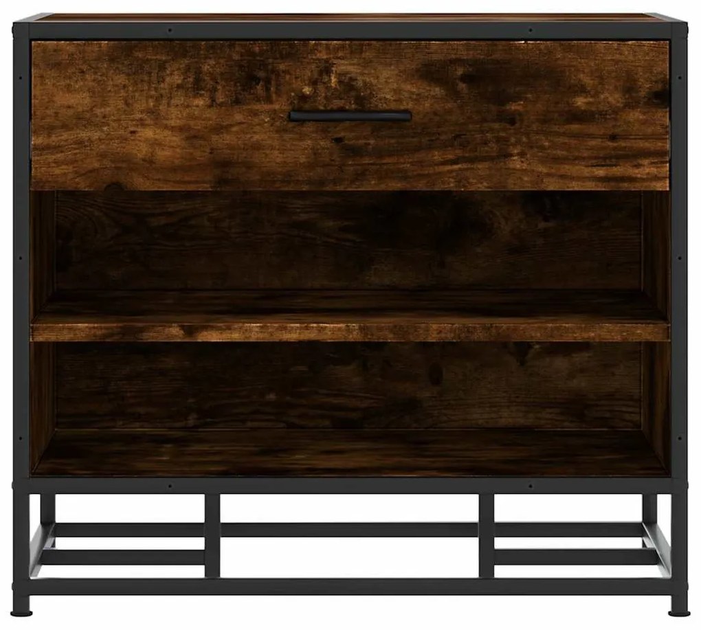 cipőpad füstölt tölgy 60x40x53,5 cm fából és fémből készült
