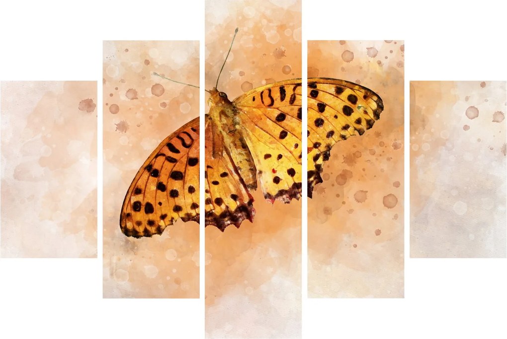 Kép - narancssárga pillangó, akvarell (150x105 cm)