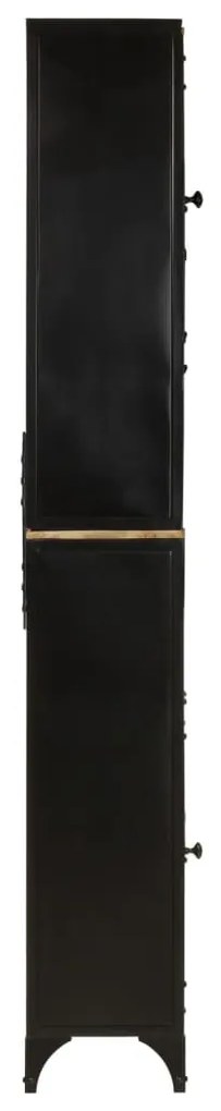 vas és tömör mangófa fürdőszobai szekrény 40 x 27 x 180 cm