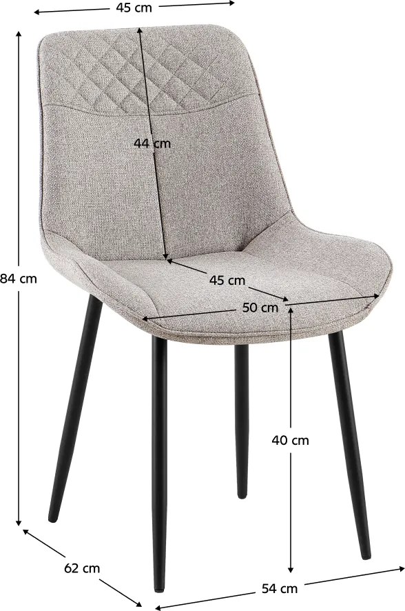 Étkezőszék, bézs/fekete, ALIA