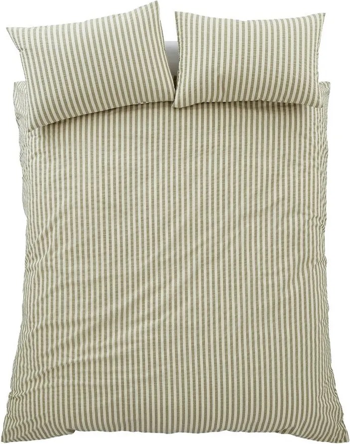 Zöld egyszemélyes ágyneműhuzat 135x200 cm Cotton Rich Woven Stripe – Pineapple Elephant