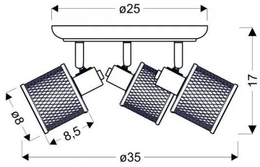 Spotlámpa CANABERA 3xE14/40W/230V