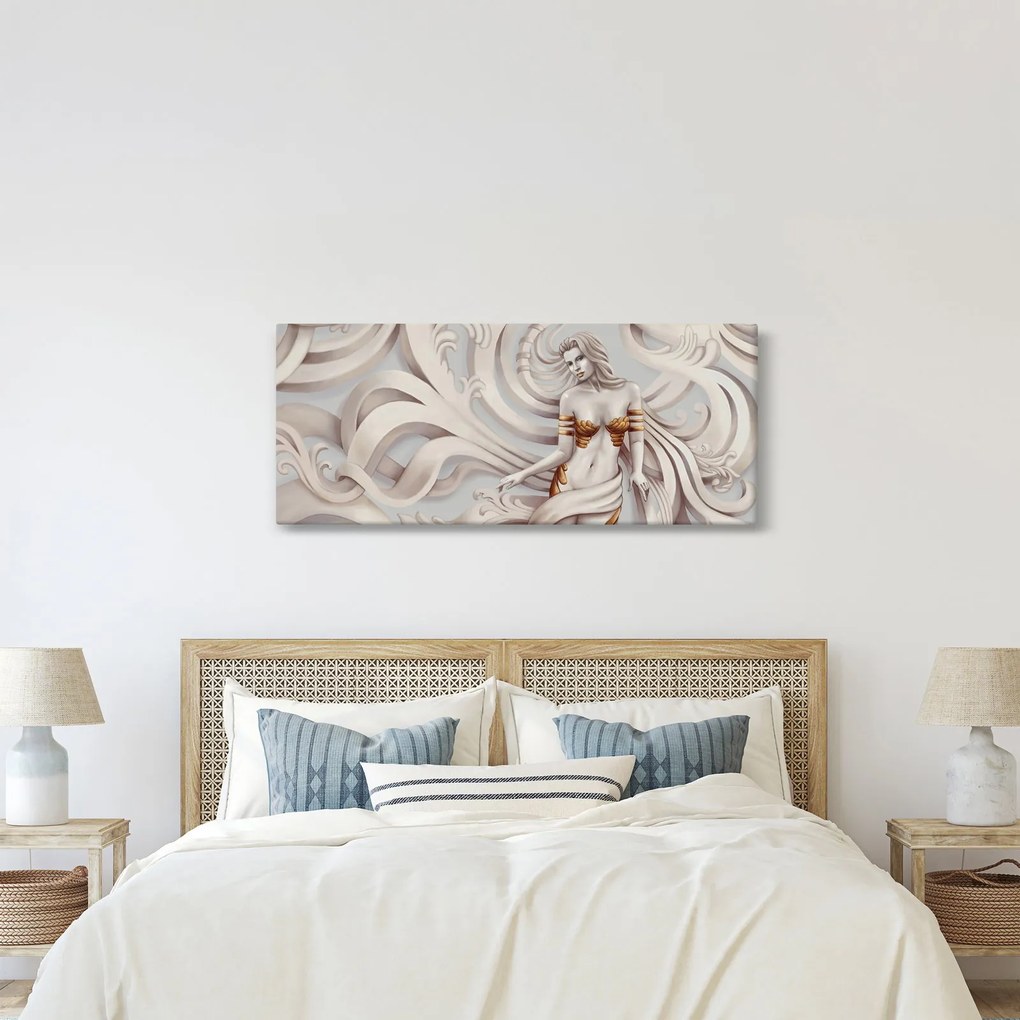 Az istennő képe virágmotívummal (120x50 cm)