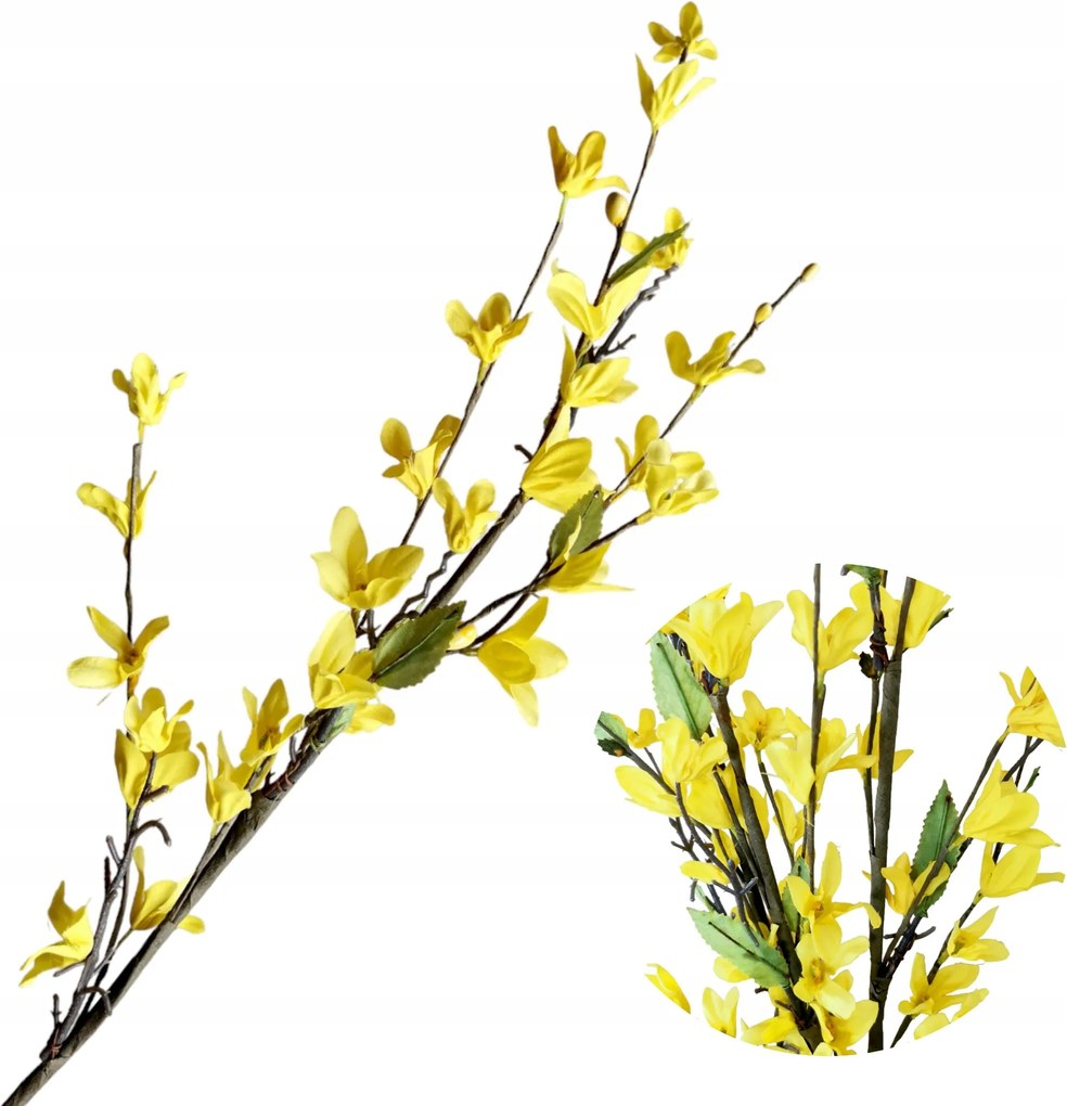 Forsycia Ág Sárga Műnövény Forsycia Húsvéti Dekoráció 85CM