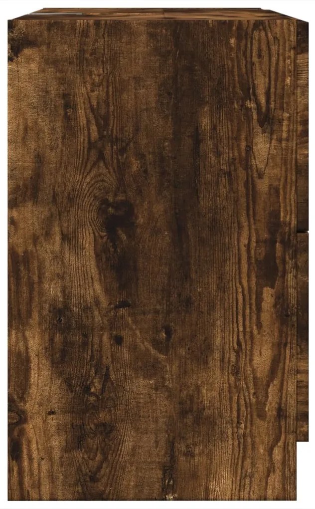 füstös tölgy színű szerelt fa mosdószekrény 59 x 37 x 59 cm