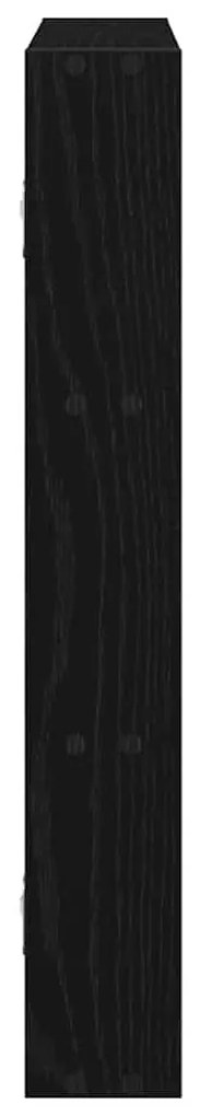 fekete szerelt fa fali polc 43 x 9 x 60 cm