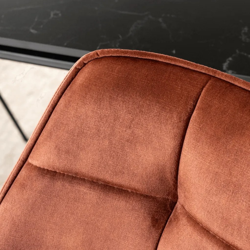 Forgószék rozsdabarna bársony kárpittal – LUNA