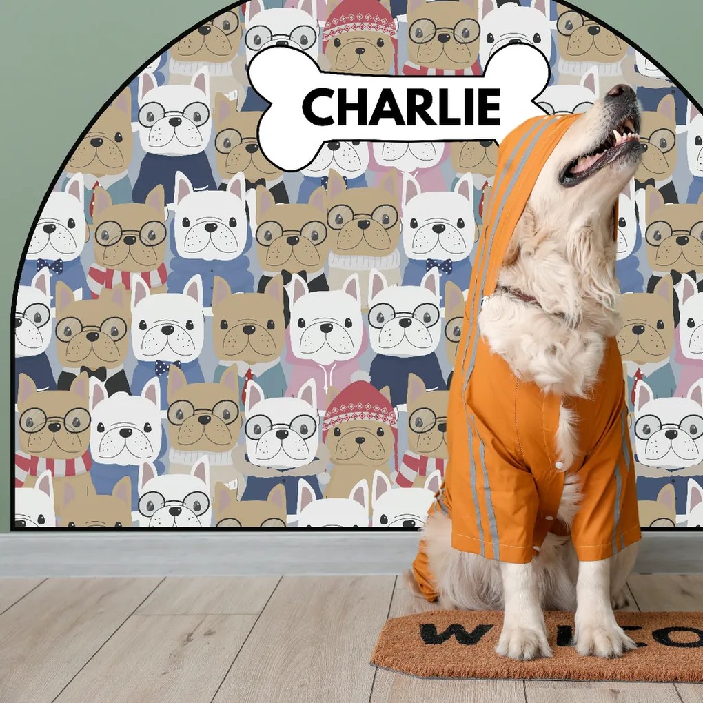 PIPPER. Védő textil falmatrica – Ív – Bulldogok Méret: 120x96cm, Indíték: név nélkül