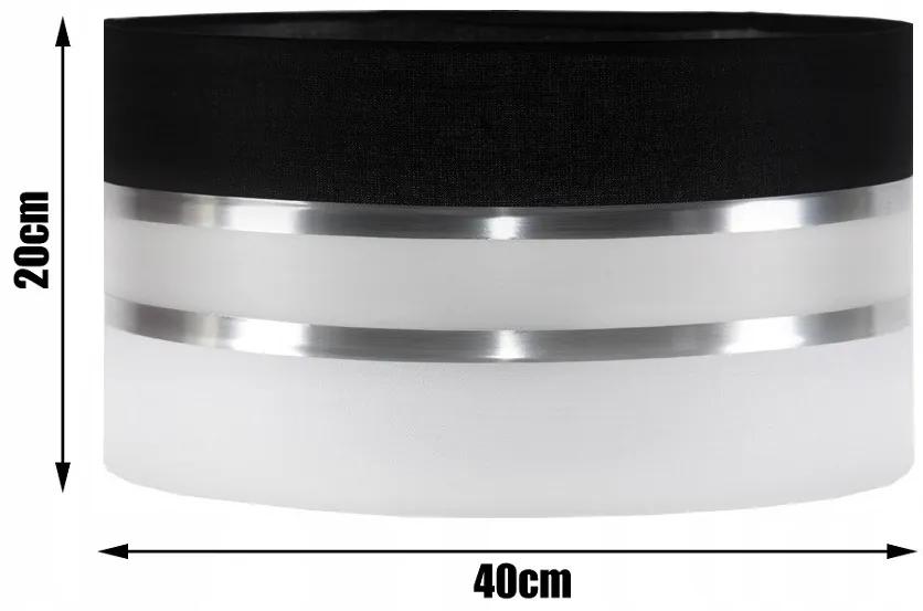 Glimex Abazur állólámpa fekete / fehér ezüst 1xE27 (GA0013)