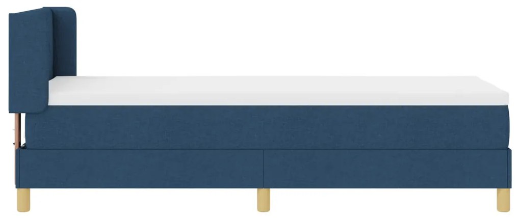 Boxspring Ágy Matraccal - Kék, 80 x 200 cm Textil