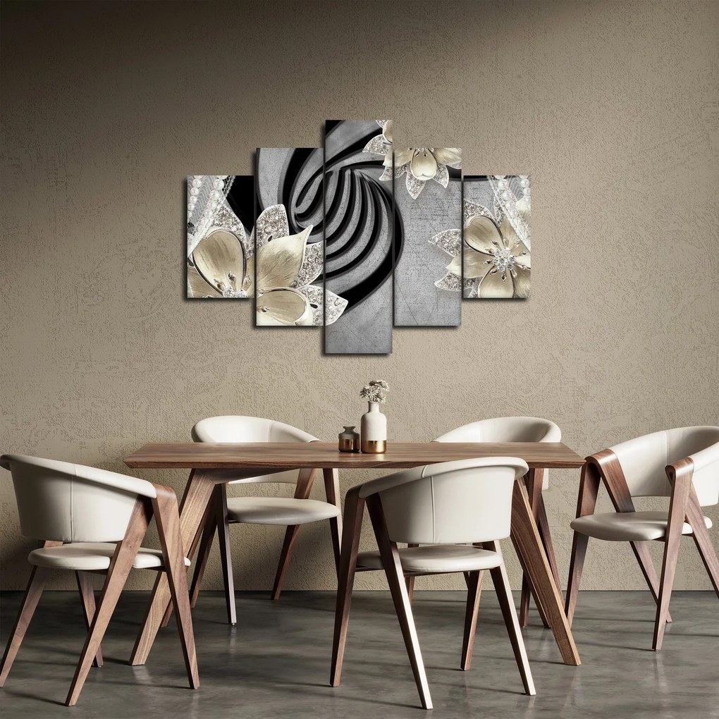 Kép - 3D arany virágok (150x105 cm)