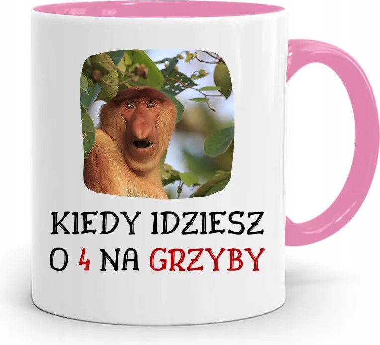 Rózsaszín Bögre Hordozó Janusz Ha 4-KOR Mész, fényképes nyomattal